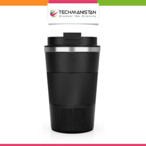 Stainless Steel Coffee Cup With Protective Leather Sleeve