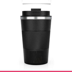 Stainless Steel Coffee Cup With Protective Leather Sleeve