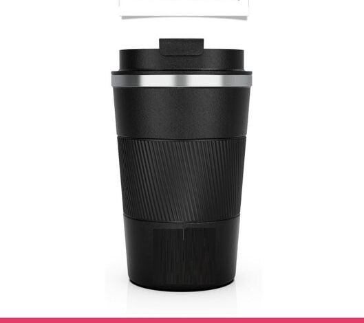 Stainless Steel Coffee Cup With Protective Leather Sleeve