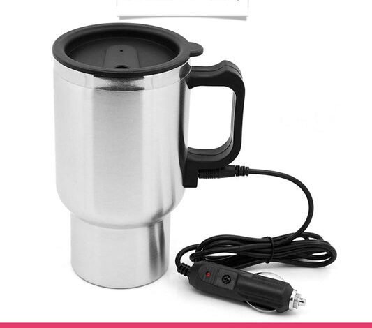 Stainless Steel Electric Coffee Heating Mug with Car Plugin