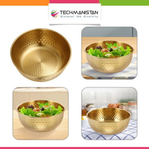 Stainless Steel Hammer Pattern Mixing Bowl
