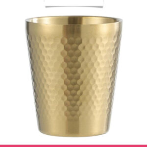 Stainless Steel Hammered Texture Golden Glass