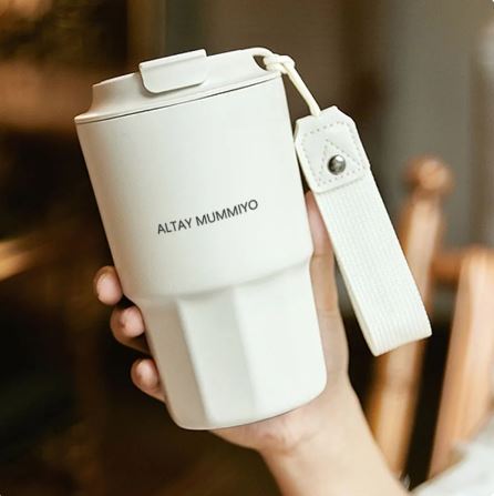 Stainless Steel Reusable Coffee Cup with Colored Lid