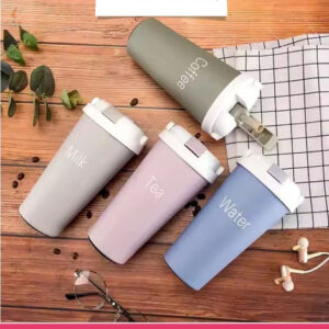 Stainless Steel Tumbler with Straw and Lids