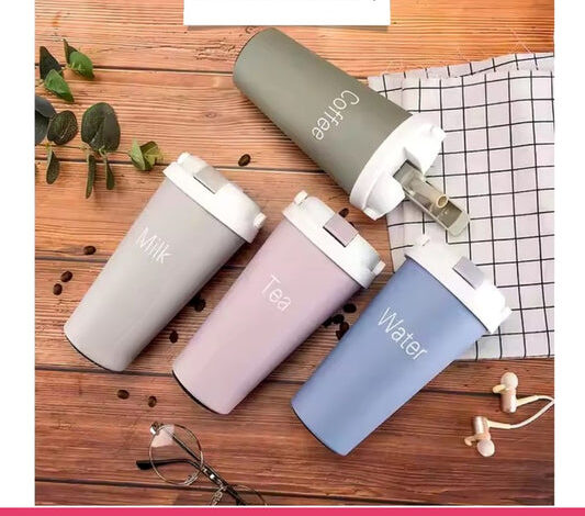Stainless Steel Tumbler with Straw and Lids